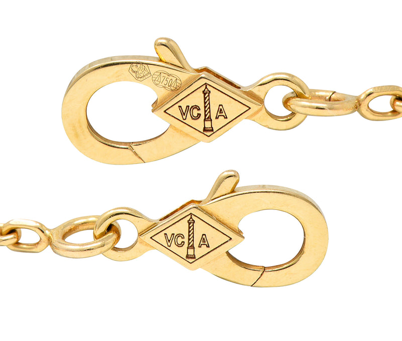 Van Cleef & Arpels France Coral Moonstone Diamond 18 Karat Rose Gold  Romance In Paris Charm Bracelet