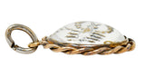 1960's Vintage Reverse Carved Rock Crystal 14 Karat Gold Scorpio Zodiac Charmcharm - Wilson's Estate Jewelry