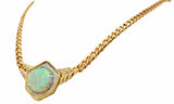 1980's Vintage Opal Diamond 18 Karat Two-Tone Gold Statement NecklaceNecklace - Wilson's Estate Jewelry