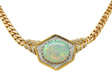 1980's Vintage Opal Diamond 18 Karat Two-Tone Gold Statement NecklaceNecklace - Wilson's Estate Jewelry