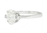 Contemporary 1.28 CTW Oval Diamond 14 Karat White Gold Engagement RingRing - Wilson's Estate Jewelry