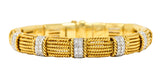 Roberto Coin Italian 2.00 CTW Pave Diamond 18 Karat Two-Tone Gold Roman Barocco Bracelet Wilson's Antique & Estate Jewelry