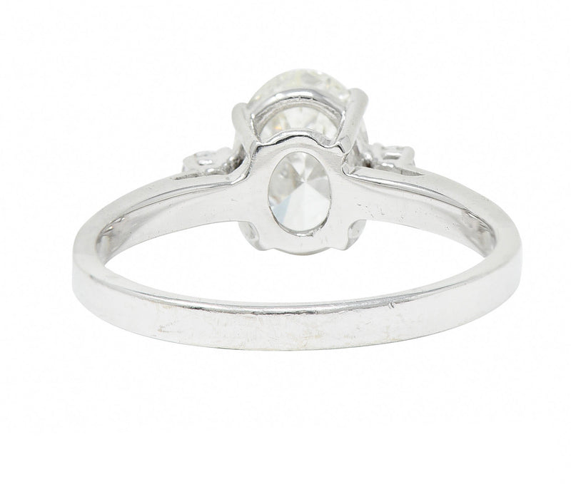Contemporary 1.28 CTW Oval Diamond 14 Karat White Gold Engagement RingRing - Wilson's Estate Jewelry