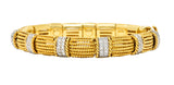 Roberto Coin Italian 2.00 CTW Pave Diamond 18 Karat Two-Tone Gold Roman Barocco Bracelet Wilson's Antique & Estate Jewelry