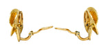 1940's Cartier Paris Ruby 18 Karat Gold Ridged Trefoil Ear-Clip EarringsEarrings - Wilson's Estate Jewelry