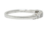 Art Deco Diamond Platinum Fishtail Anniversary Band RingRing - Wilson's Estate Jewelry