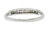 Art Deco Diamond Platinum Fishtail Anniversary Band RingRing - Wilson's Estate Jewelry