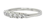 Art Deco Diamond Platinum Fishtail Anniversary Band RingRing - Wilson's Estate Jewelry