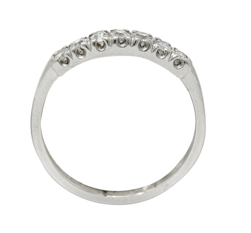 Art Deco Diamond Platinum Fishtail Anniversary Band RingRing - Wilson's Estate Jewelry