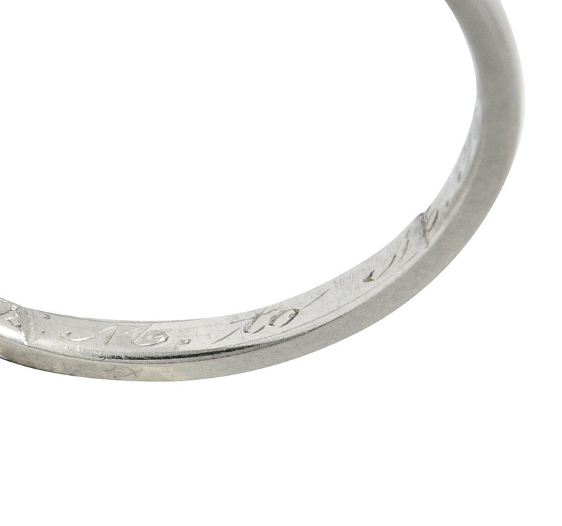 Art Deco Diamond Platinum Fishtail Anniversary Band RingRing - Wilson's Estate Jewelry