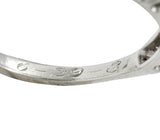 Art Deco Diamond Platinum Fishtail Anniversary Band RingRing - Wilson's Estate Jewelry