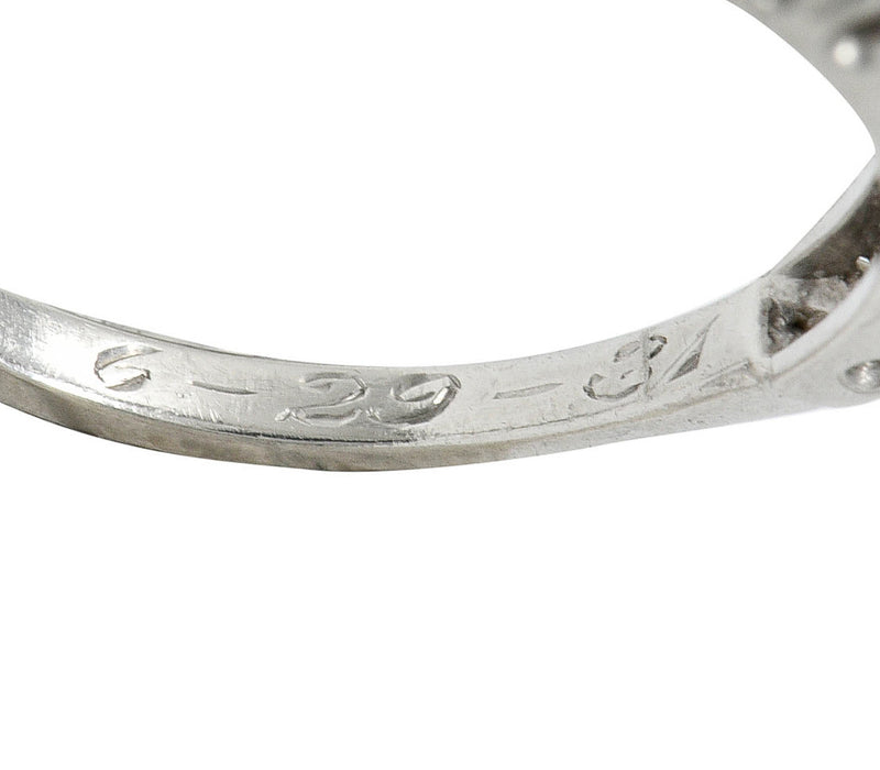 Art Deco Diamond Platinum Fishtail Anniversary Band RingRing - Wilson's Estate Jewelry