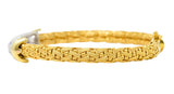 Roberto Coin Italian 1.50 CTW Pave Diamond 18 Karat Two-Tone Gold Woven Silk Bracelet Wilson's Antique & Estate Jewelry