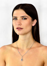 Kunzite 1.21 CTW Diamond 18 Karat White Gold Drop NecklaceNecklace - Wilson's Estate Jewelry