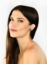 Tiffany & Co. Retro Green Tourmaline 14 Karat Gold Flower Screwback EarringsEarrings - Wilson's Estate Jewelry