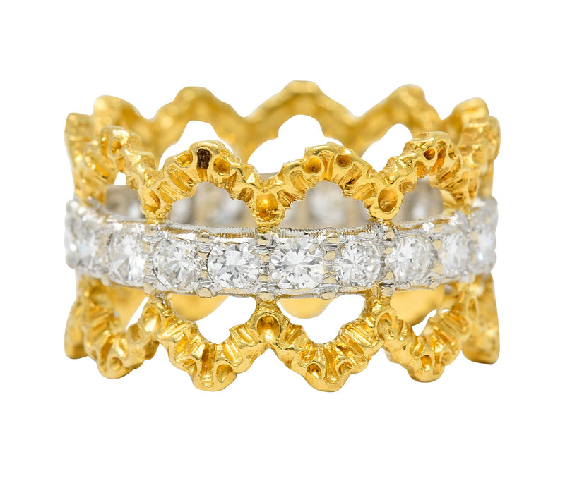 Buccellati Vintage 1.00 CTW Diamond 18 Karat Gold Italian Eternity Band RingRing - Wilson's Estate Jewelry
