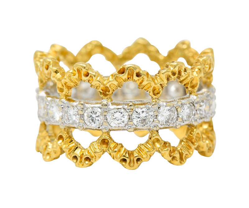 Buccellati Vintage 1.00 CTW Diamond 18 Karat Gold Italian Eternity Band RingRing - Wilson's Estate Jewelry