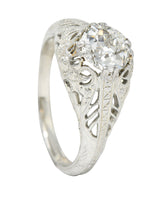 Art Deco 1.02 CTW Diamond 18 Karat White Gold Engagement RingRing - Wilson's Estate Jewelry