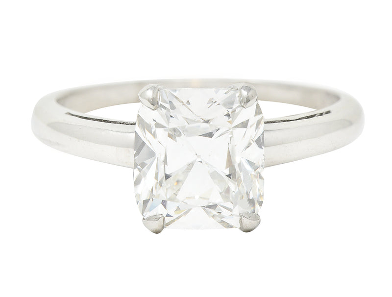 Art Deco 2.33 Carat Old Mine Cut Diamond Platinum Solitaire Vintage Engagement Ring GIA Wilson's Estate Jewelry