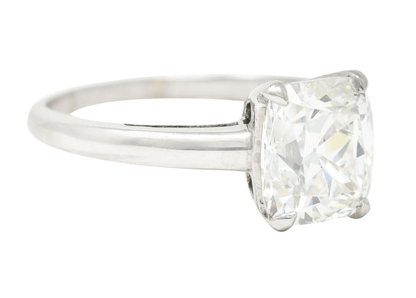 Art Deco 2.33 Carat Old Mine Cut Diamond Platinum Solitaire Vintage Engagement Ring GIA Wilson's Estate Jewelry