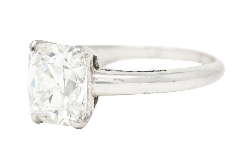 Art Deco 2.33 Carat Old Mine Cut Diamond Platinum Solitaire Vintage Engagement Ring GIA Wilson's Estate Jewelry
