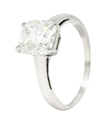 Art Deco 2.33 Carat Old Mine Cut Diamond Platinum Solitaire Vintage Engagement Ring GIA Wilson's Estate Jewelry