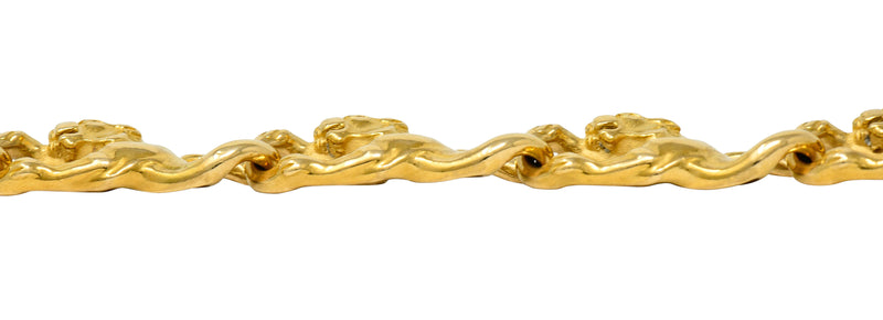Carrera Y Carrera Vintage 18 Karat Gold Panther Link Braceletbracelet - Wilson's Estate Jewelry