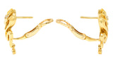 .11111 Carrera y Carrera Diamond 18 Karat Yellow Gold Masquerade Mask Vintage Stud Earrings Wilson's Estate Jewelry