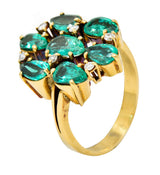 Vintage 2.00 CTW Emerald Diamond 18 Karat Gold Cluster RingRing - Wilson's Estate Jewelry