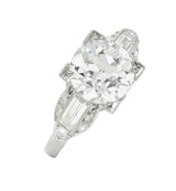 Art Deco 2.61 CTW Diamond Platinum Engagement Ring GIARing - Wilson's Estate Jewelry