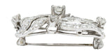 Retro 1.70 CTW Diamond Cultured Pearl 14 Karat White Gold Multi-Strand Necklace & BroochNecklace - Wilson's Estate Jewelry