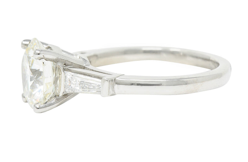 1950's Mid-Century 2.73 CTW Diamond Platinum Engagement Ring GIARing - Wilson's Estate Jewelry