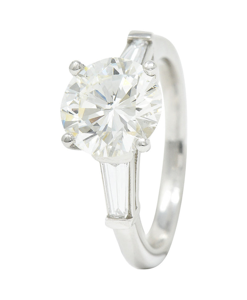 1950's Mid-Century 2.73 CTW Diamond Platinum Engagement Ring GIARing - Wilson's Estate Jewelry