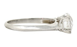1950's J.H. Flyer 0.86 CTW Diamond Platinum Knife Edge Engagement RingRing - Wilson's Estate Jewelry