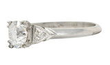 1950's J.H. Flyer 0.86 CTW Diamond Platinum Knife Edge Engagement RingRing - Wilson's Estate Jewelry