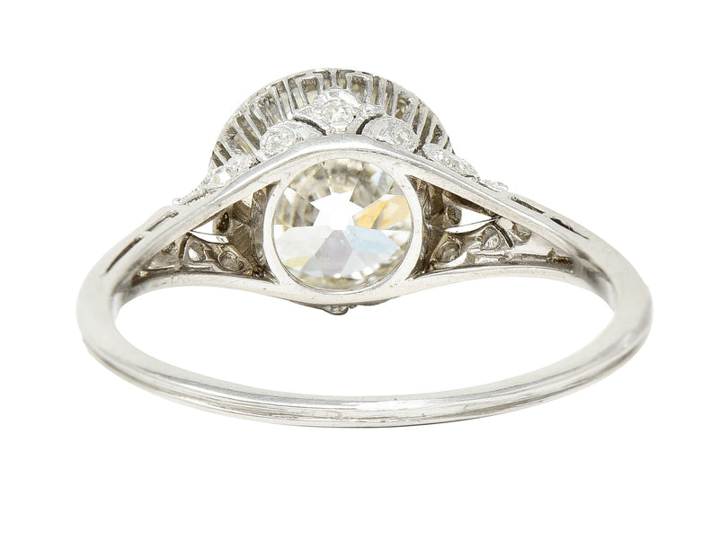 Edwardian 2.77 CTW Old European Diamond Platinum Bezel Antique Engagement Ring Wilson's Estate Jewelry