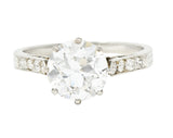 Edwardian Old European Cut 2.68 CTW Diamond Platinum Antique Engagement Ring GIA Wilson's Estate Jewelry