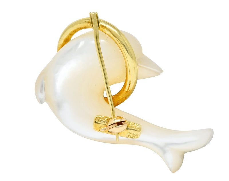 Tiffany & Co. Mother-Of-Pearl 18 Karat Gold Dolphin BroochBrooch - Wilson's Estate Jewelry