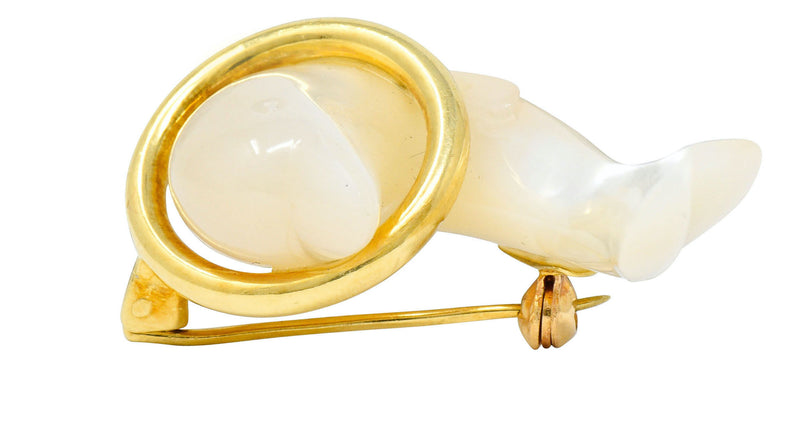 Tiffany & Co. Mother-Of-Pearl 18 Karat Gold Dolphin BroochBrooch - Wilson's Estate Jewelry