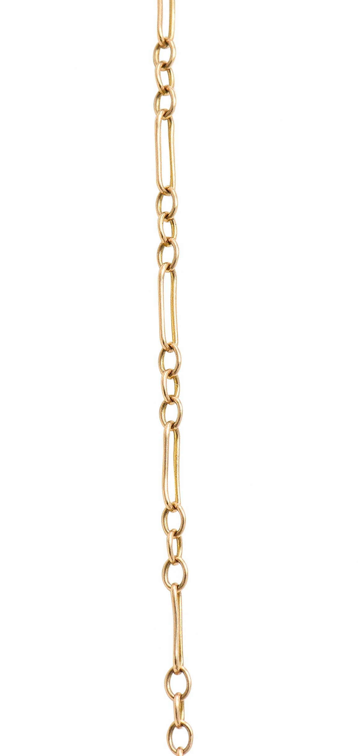 Art Nouveau Mexican Fire Opal Diamond 14 Karat Gold Whiplash Pendant NecklaceNecklace - Wilson's Estate Jewelry