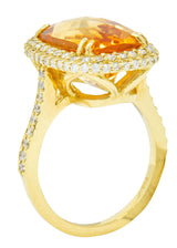 Sunny Citrine Diamond 18 Karat Gold Cocktail RingRing - Wilson's Estate Jewelry