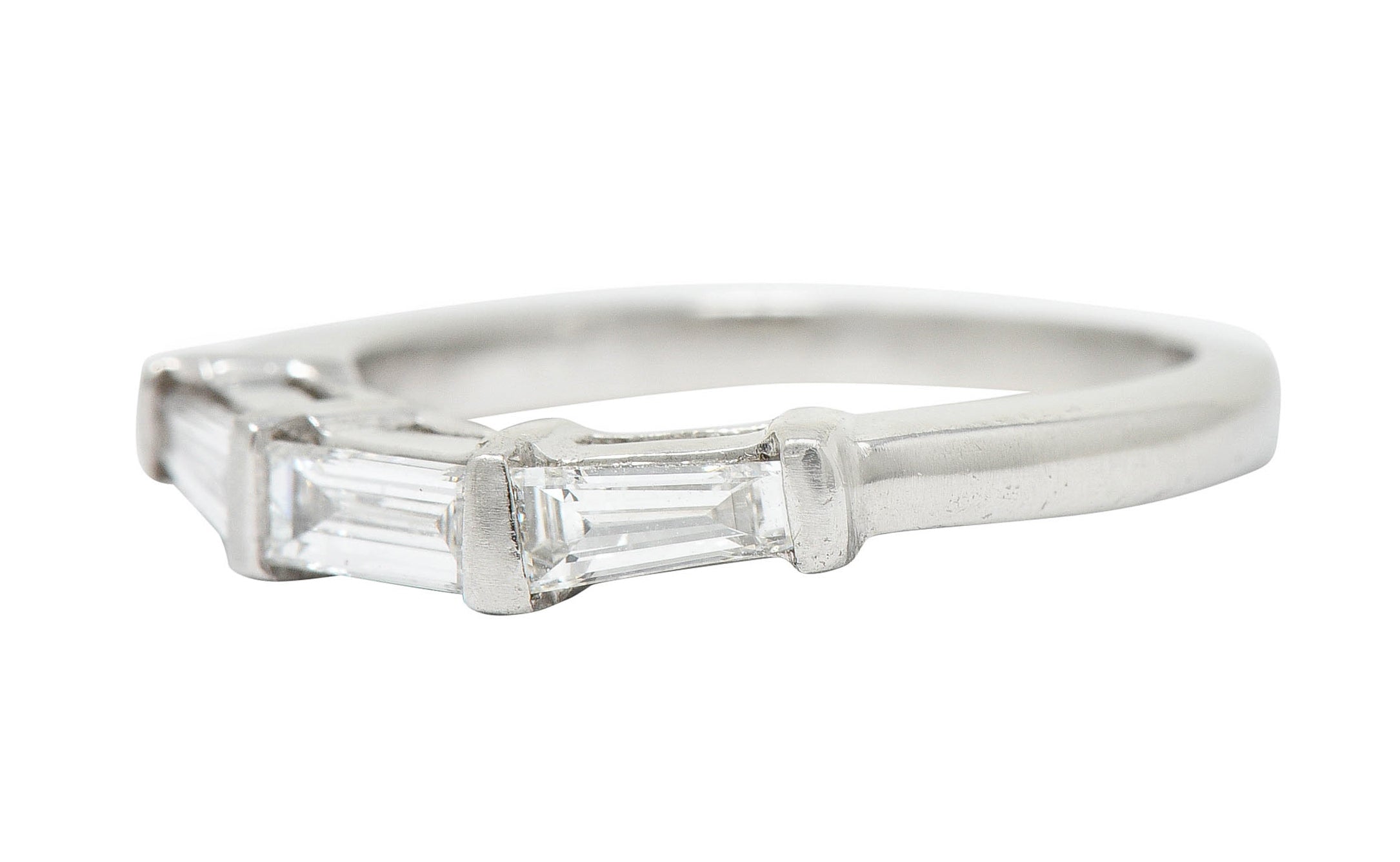 1950's Mid-Century 0.50 CTW Baguette Diamond Platinum Band RingRing - Wilson's Estate Jewelry