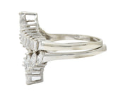 1950's Mid-Century 2.00 CTW Diamond 14 Karat White Gold Chevron Band RingsRing - Wilson's Estate Jewelry
