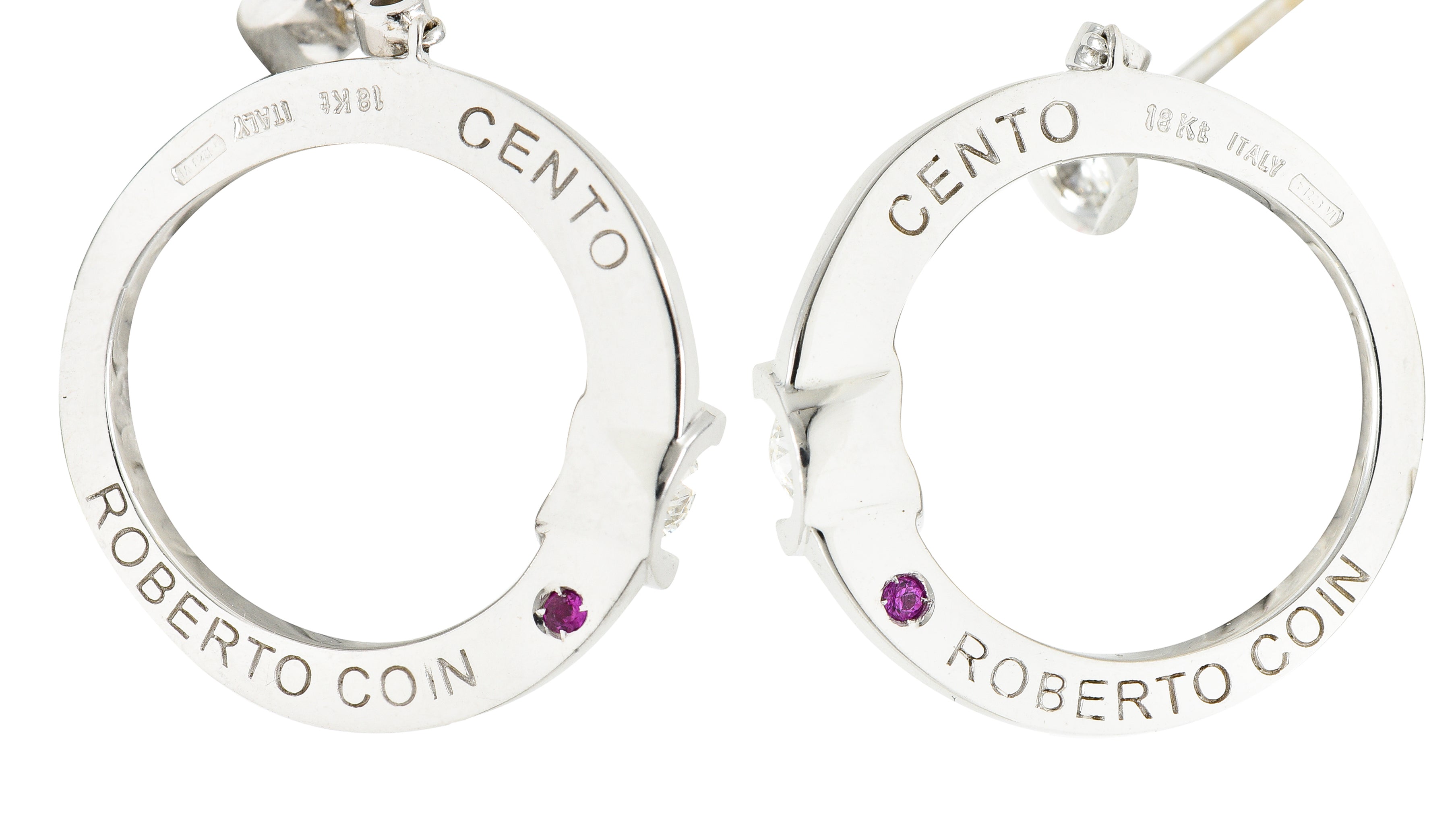 Roberto Coin 1.69 CTW Diamond 18 Karat White Gold Cento Drop Earrings Wilson's Estate Jewelry