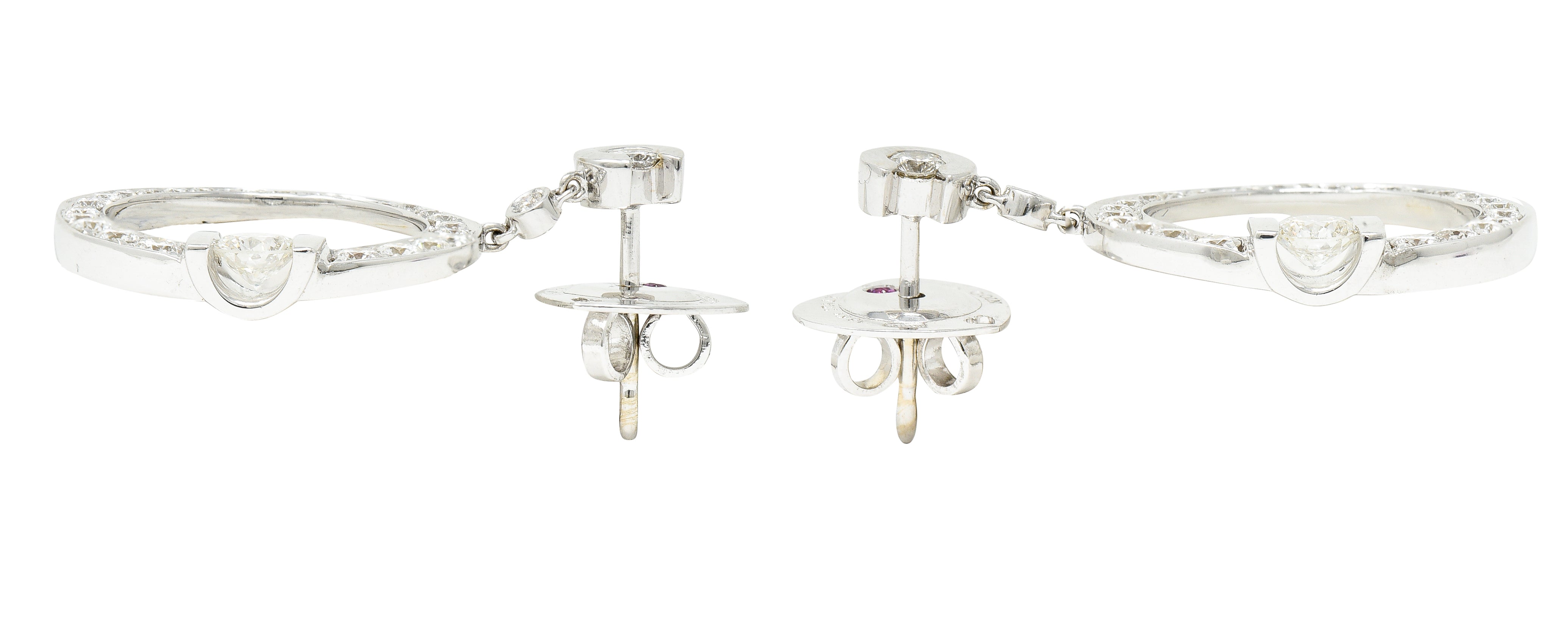 Roberto Coin 1.69 CTW Diamond 18 Karat White Gold Cento Drop Earrings Wilson's Estate Jewelry