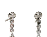 Modern Morganite Diamond Platinum Drop EarringsEarrings - Wilson's Estate Jewelry