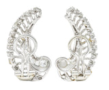 French Mid-Century 1.50 CTW Diamond Platinum Ear-Crawler Earrings Wilson's Estate Jewelry
