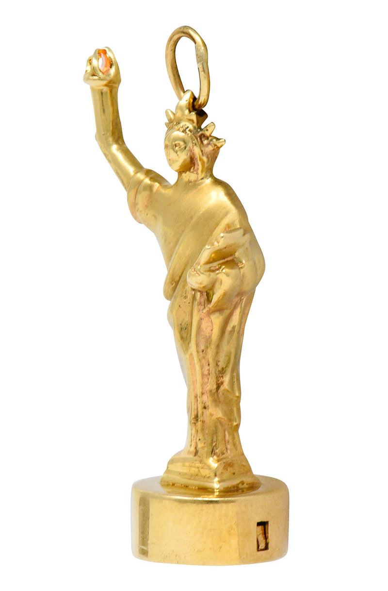 1960's Litacharm Inc. Vintage 14 Karat Gold Statue Of Liberty Pendant Charmcharm - Wilson's Estate Jewelry