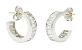 Vintage 2.75 CTW Diamond Platinum Huggie Hoop EarringsEarrings - Wilson's Estate Jewelry