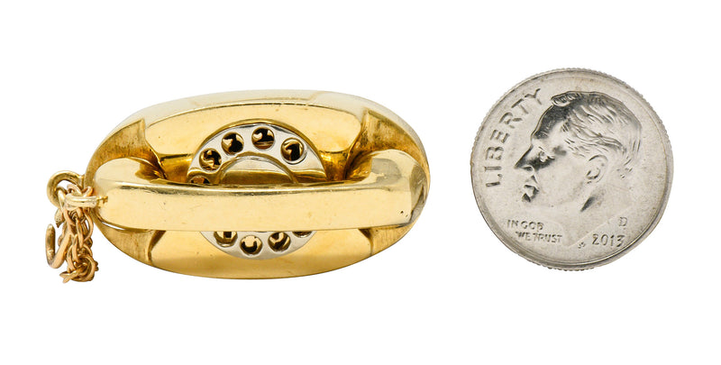 1960's Litacharm Inc. 14 Karat Gold Vintage Telephone Pendant Charmcharm - Wilson's Estate Jewelry